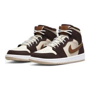 Air Jordan 1 Mid Brown Basalt Sneakers