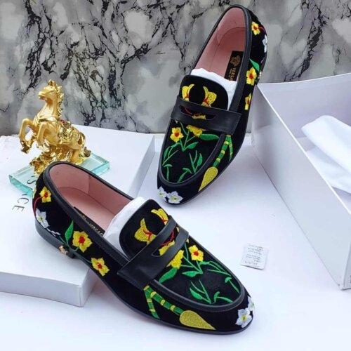 Flowered Designed Versace Shoes